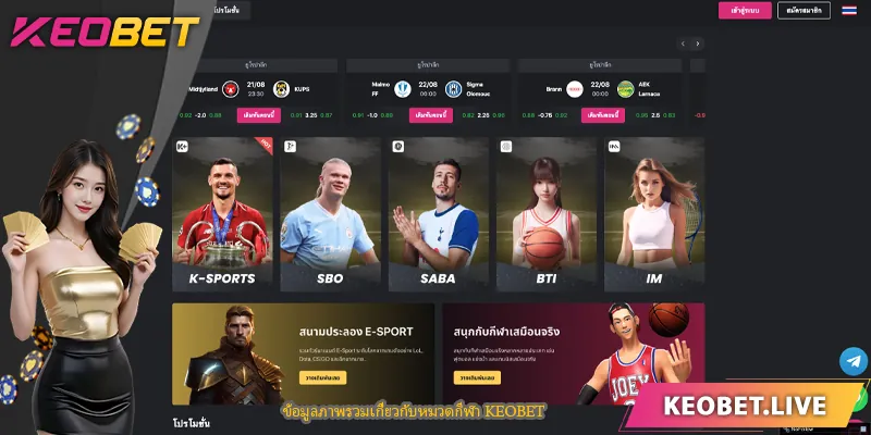 ข้อมูลภาพรวมเกี่ยวกับหมวดกีฬา KEOBET